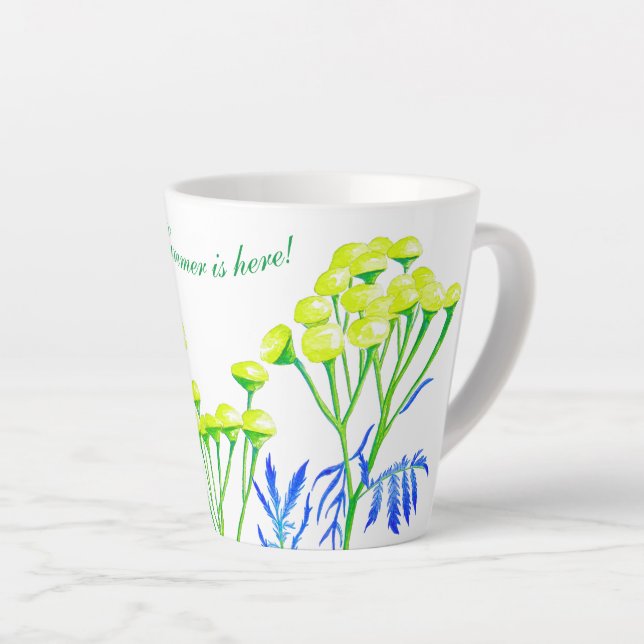 Tansy on a Small Latte Mug (Right Angle)