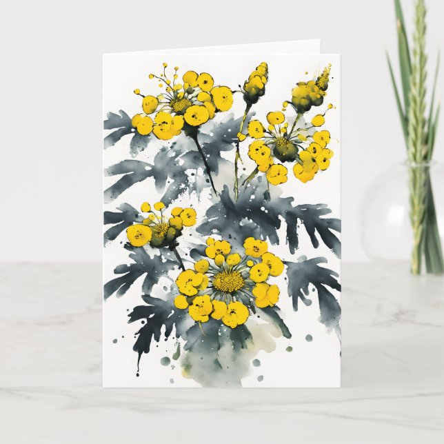 Tansy - Watercolor flowers Card (Front)