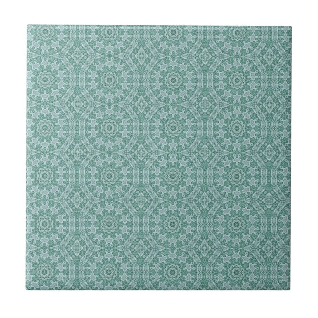 Tantalising in teal ceramic tile (Front)