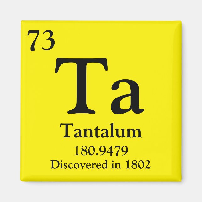 Tantalum Periodic Table Magnet (Front)