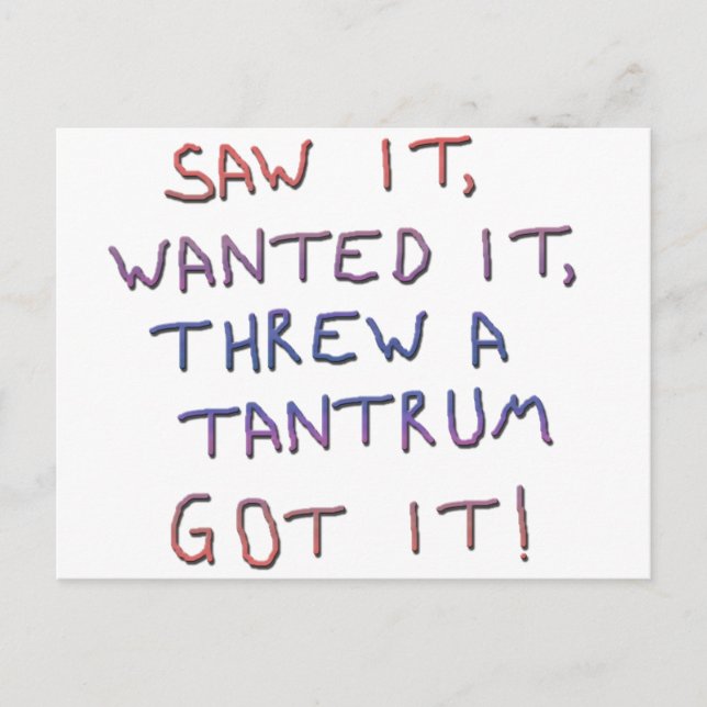 Tantrum copy postcard (Front)