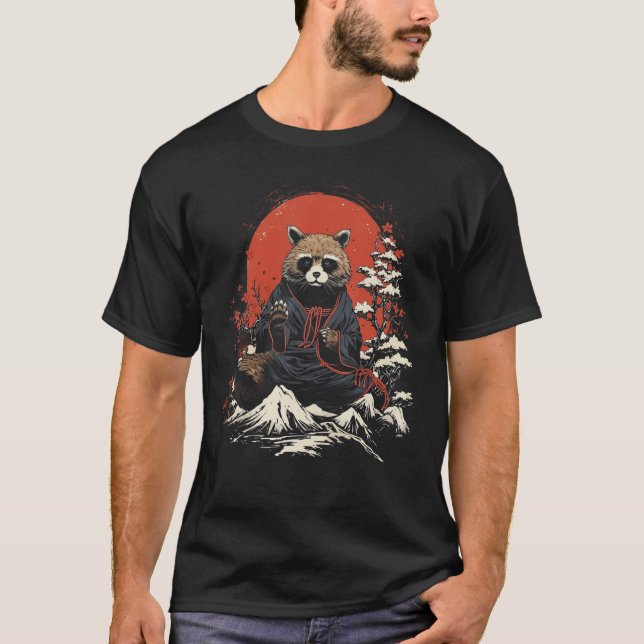 Tanuki Japanese Art Racoon Dog Japan Gift T-Shirt (Front)