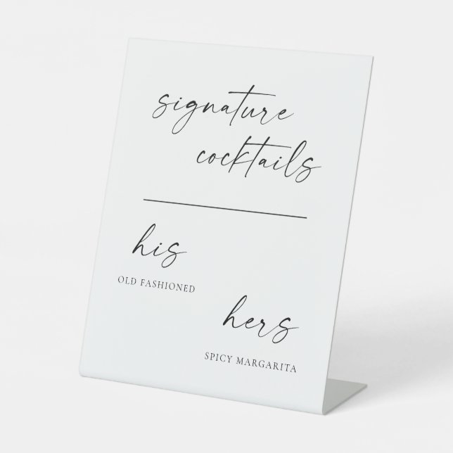 TANYA | Simple signature drinks sign for weddings (Front)