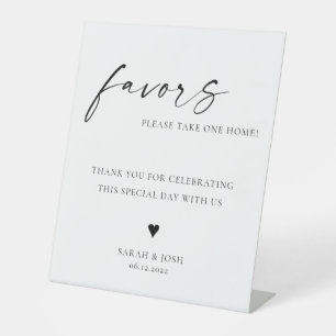 TANYA Wedding favours sign with your names & dat