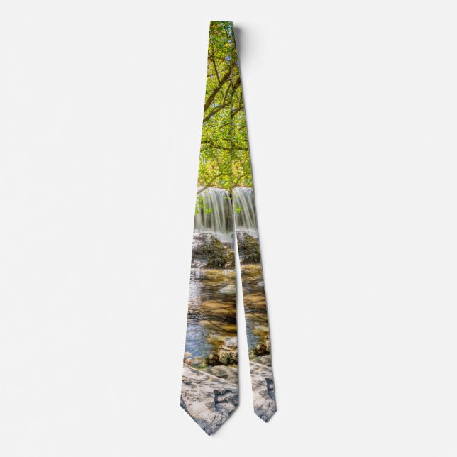 Tanyard Creek Waterfall In The Fall Neck Tie (Front)
