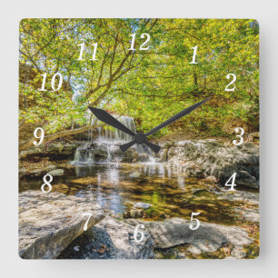 Tanyard Creek Waterfall In The Fall Wall Clock
