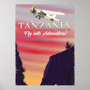 Tanzania African flight poster