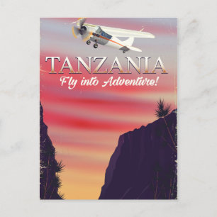 Tanzania African flight poster Postcard