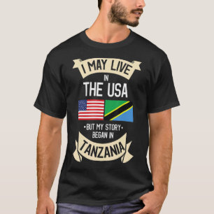 Tanzania American Flag Usa Tanzanian Roots T-Shirt