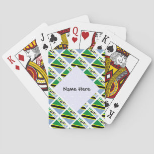 Tanzania and Tanzanian Flag Tiled with Your Name Playing Cards