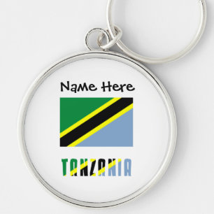 Tanzania and Tanzanian Flag with Your Name Key Ring