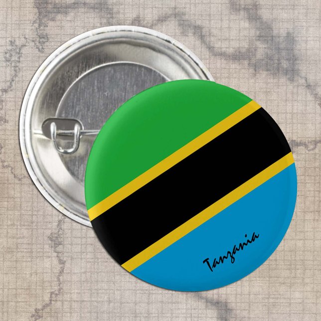 Tanzania button, patriotic Tanzanian Flag fashion 3 Cm Round Badge (Creator Uploaded)