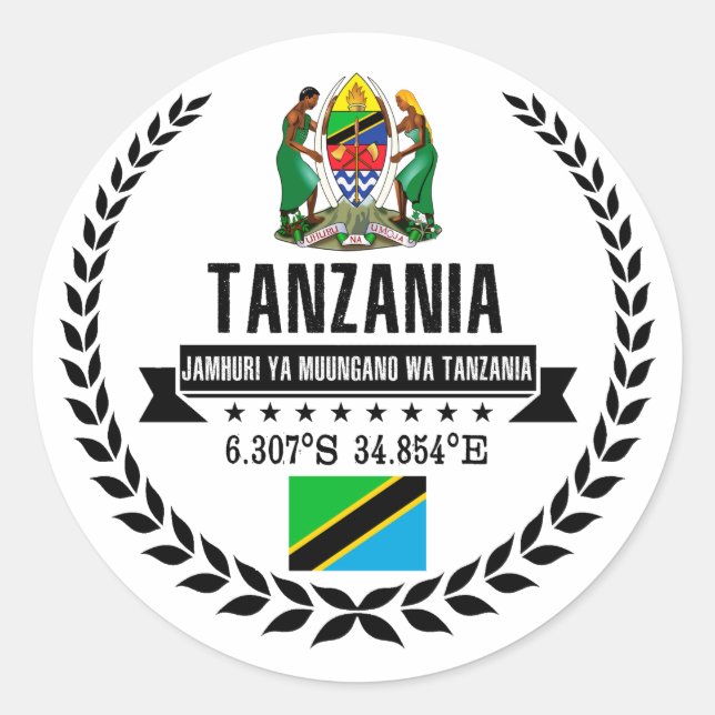 Tanzania Classic Round Sticker (Front)