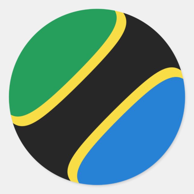 Tanzania Fisheye Flag Sticker (Front)