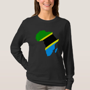 Tanzania Flag Africa Continent Silhouette Gift Tan T-Shirt