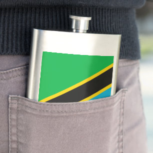 Tanzania flag hip flask