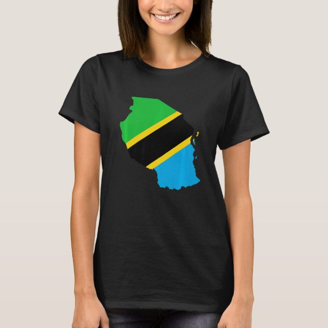 Tanzania flag in Tanzania outline Tanzania T-Shirt (Front)