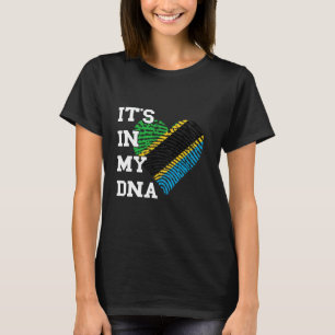 Tanzania Flag It's In My DNA Thumbmark Heart Tanza T-Shirt
