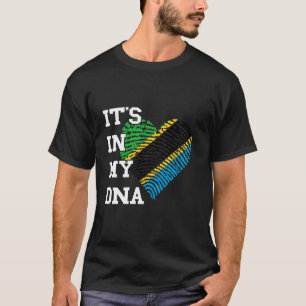 Tanzania Flag It's In My DNA Thumbmark Heart Tanza T-Shirt