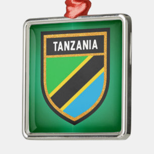 Tanzania Flag Metal Tree Decoration