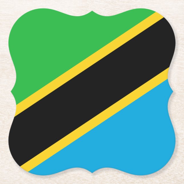 Tanzania Flag Paper Coaster (Front)