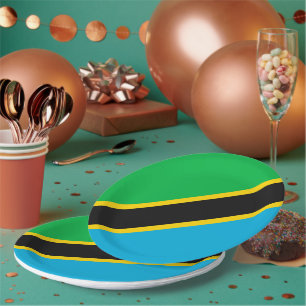 Tanzania flag paper plate