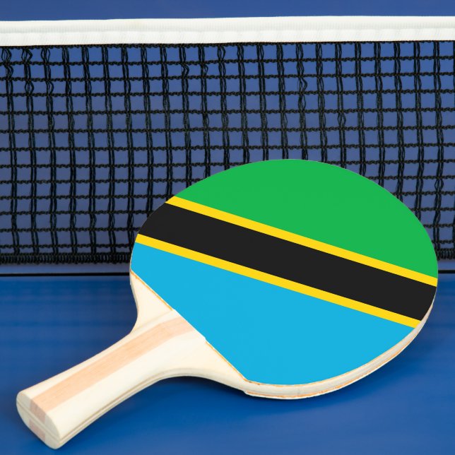 Tanzania flag ping pong paddle (Insitu)