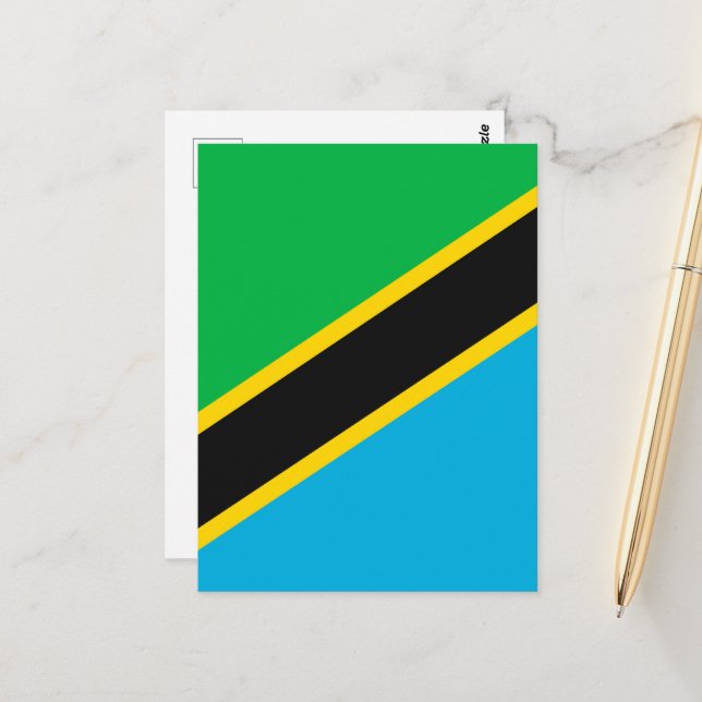 Tanzania flag postcard (Front/Back In Situ)