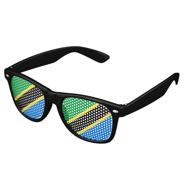 Tanzania Flag Retro Sunglasses (Angled)