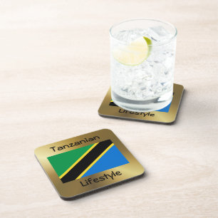 Tanzania Flag+Text Coaster
