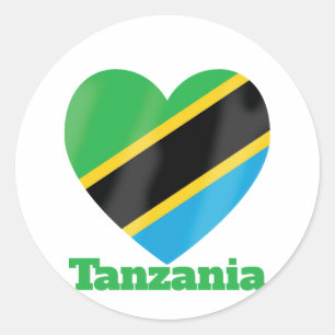Tanzania Heart Flag  Classic Round Sticker