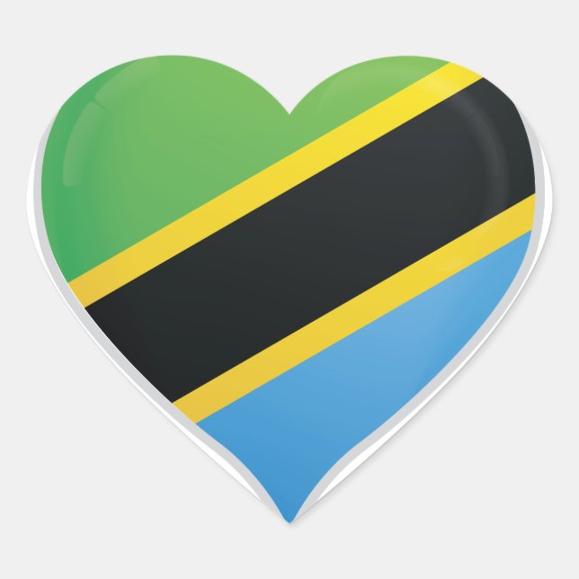Tanzania love flag pride heart sticker (Front)