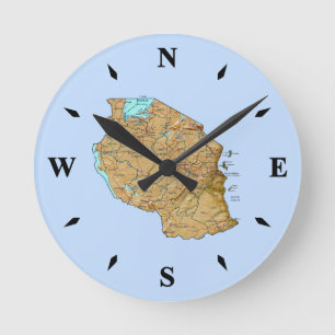 Tanzania Map Clock