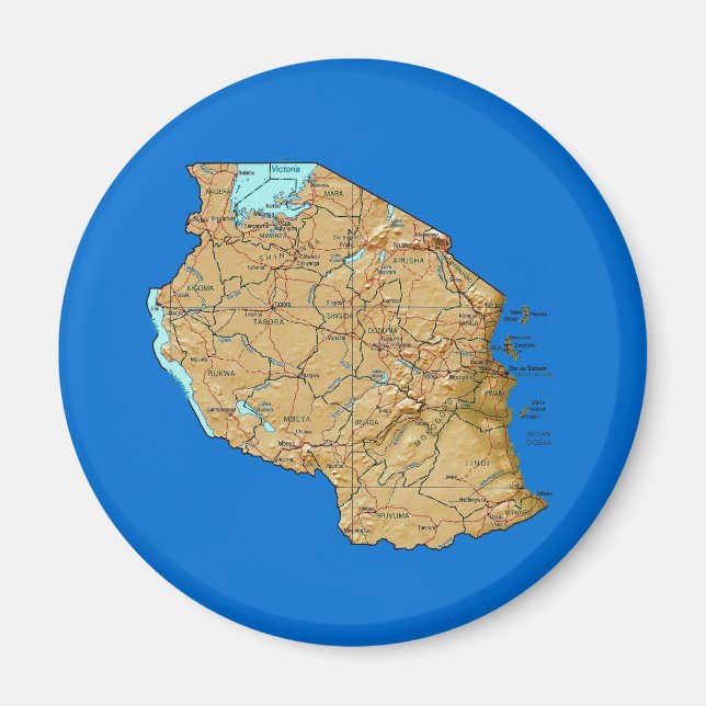 Tanzania Map Magnet (Front)