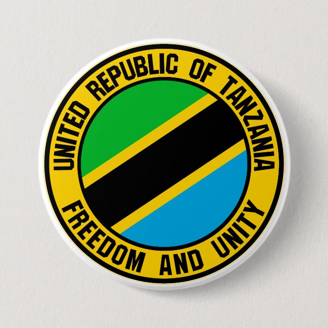 Tanzania Round Emblem 7.5 Cm Round Badge (Front)