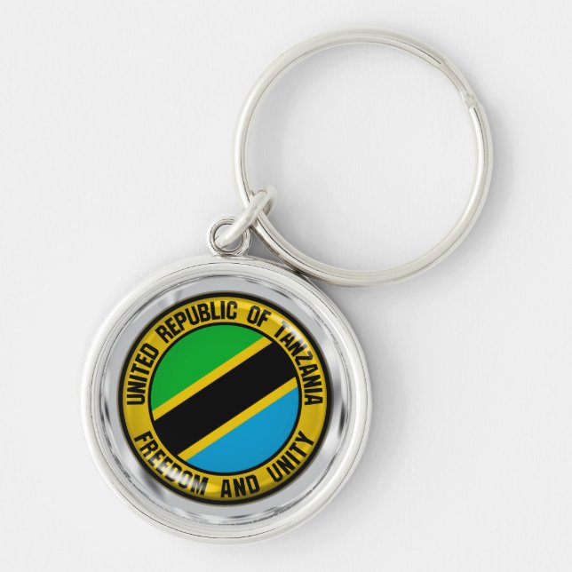 Tanzania Round Emblem Key Ring (Front)