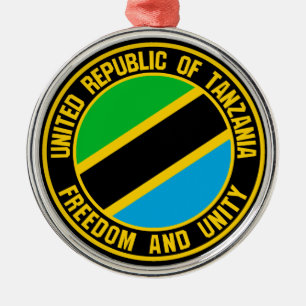 Tanzania Round Emblem Metal Ornament