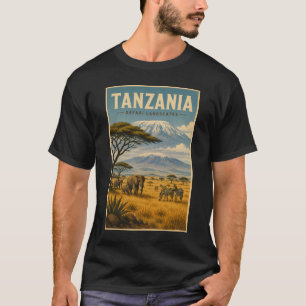 Tanzania Safari Zebra Illustration Travel Art T-Shirt