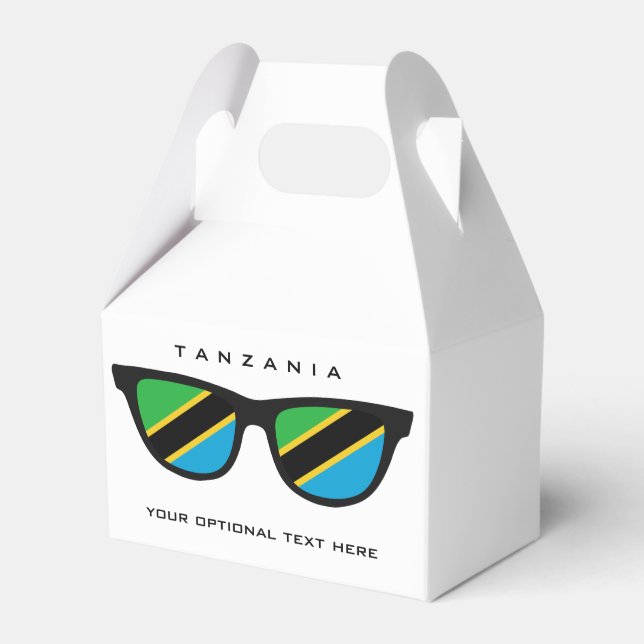 Tanzania Shades custom text & colour favour box (Front Side)