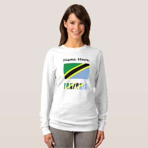 Tanzania Tanzanian Flag Black Personalisation T-Shirt
