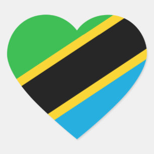 Tanzania – Tanzanian Flag Heart Sticker