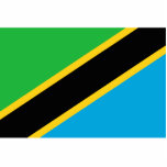 Tanzania – Tanzanian Flag Standing Photo Sculpture<br><div class="desc">National flag of Tanzania The Tanzanian national flag is diagonally divided into blue, green, black and yellow bands. It was adopted in 1964, and has a 2:3 ratio. Note that any distortion in the preview image is caused by compression artefacts, and won't be printed. You can personalise the design further...</div>