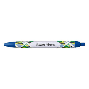 Tanzania Tanzanian Flag Tiled Black Personalizatio Ink Pen