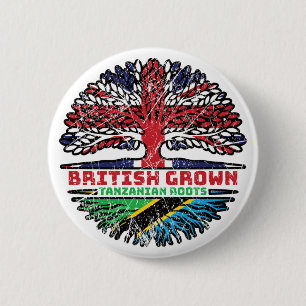 Tanzania Tanzanian Uk United Kingdom British Tree 6 Cm Round Badge