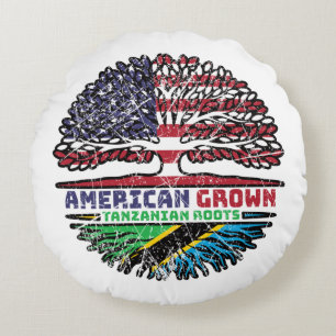 Tanzania Tanzanian US American USA United States Round Cushion