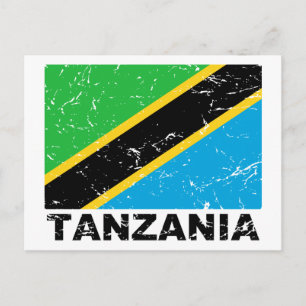 Tanzania Vintage Flag Postcard
