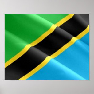 Tanzania - Waving Flag - Poster