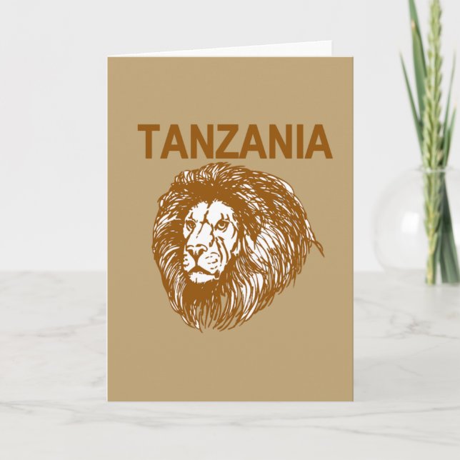 Tanzania With Lion Greeting Card (Front)