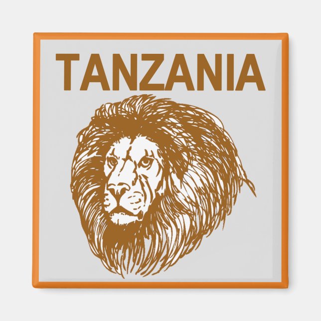 Tanzania With Lion Magnet (Front)