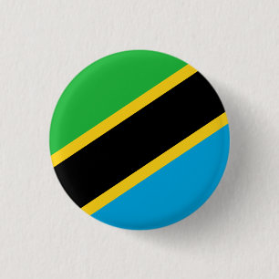 Tanzanian Flag, Flag of Tanzania 3 Cm Round Badge